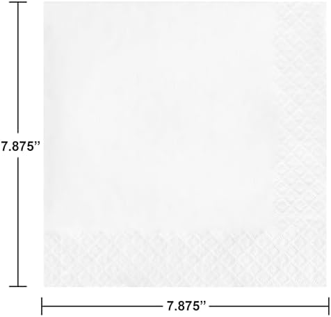 250-Count Touch of Color 3-Ply Paper Dinner Napkins, White