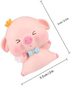 Creative Resin Pig Ornament Decorative Figurine Cute Desktop Pig Home Decor Accessory Funny Cake Topper for Living Room Table Display