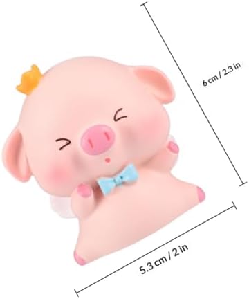 Creative Resin Pig Ornament Decorative Figurine Cute Desktop Pig Home Decor Accessory Funny Cake Topper for Living Room Table Display