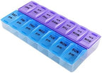 Jumbo Extra Large 9" x 4.75" Pill Organizer 7 Day 2 Times a Day Weekly Pill Box AM PM Pill Case, Pill Container Vitamin Case Twice a Day Morning Bedtime