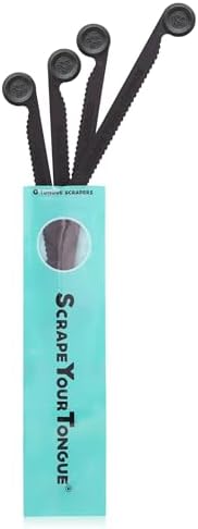 ScrapeYourTongue - #1 Daily Tongue Scraper for Oral Health. 100% Recyclable, Reusable, and Gag Proof Tongue Cleaner (4 Count (Pack of 1))