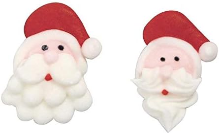 Christmas Santa Head Sugar Toppers - 20 Pack