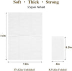 120 Pack Disposable Paper Hand Towels for Bathroom, Linen-Feel 12" x 17" Single-Use Bathroom Napkins for Guests, Disposable Cloth-Like Hand Tissue Paper, 55 GSM, White