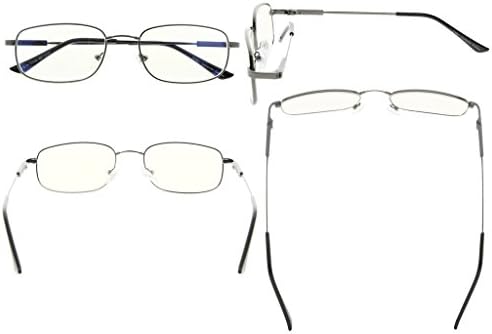 Computer Glasses Men Bendable Titanium Reading Eyeglasses Blue Light Filter