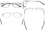 Computer Glasses Men Bendable Titanium Reading Eyeglasses Blue Light Filter