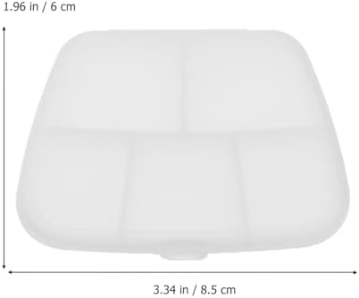 FRCOLOR Transparent 6 Compartment Pill Organizer Compact Medicine Box 3.34X2.36X0.78 Inch Portable Weekly Pill Case for Travel Home School Use