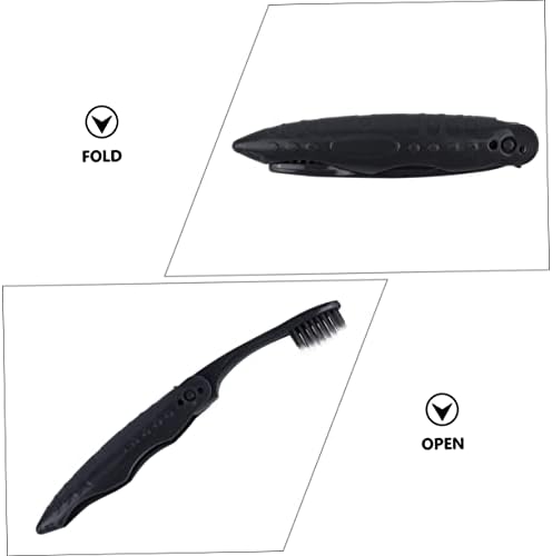 Homoyoyo 8pcs Portable Folding Toothbrush Set for Travel - Medium Firm Bristle Design - Collapsible and Compact for Men and Women for Camping and Emergencies Gray and Black