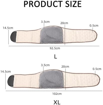 Waist Warmer, Winter Thicken Thermal Plush Warm Belt, Adjustable Lumbar Support Belt Body Warmer, Waist Warming Wrap Band, Waist Stomach Abdominal Support Protector Guard for Men Women (Dark Gray, XL)