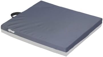 Drive Medical 14888 Skin Protection Gel "E" Wheelchair Seat Cushion, Gel Seat Cushion With Non-Slip Removable Cover, 18" x 16" x 2"