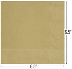 Gold Solid Luncheon Paper Napkins - 6.5" x 6.5" (20 Ct) - Elegant & Durable Design - Perfect for Parties, Events & Celebrations