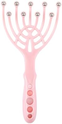 Scalp Massager, Handheld SPA Head Massager, 9-Prong Hair Care Massager, Deep Pressure Relief for Stress, Nice Gift for Parents, Pink