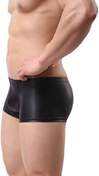 Mens Imitation Leather Underwear Sexs Boxer Briefs S-2XL