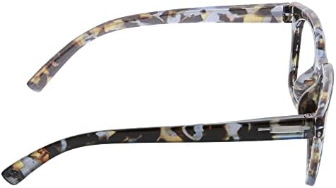 Peepers by PeeperSpecs Women's to The Max Square Light Blocking Reading Glasses, Blue Quartz, 49 + 1.5