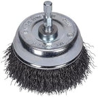 Century Drill & Tool 76221 Coarse Crimped Cup Wire Brush, 2-3/4" – Removes Rust, Paint, Weld Spatter, Cleans Pipes & Fittings, Heat-Treated Steel, Quick-Change Shank