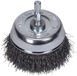 Century Drill & Tool 76221 Coarse Crimped Cup Wire Brush, 2-3/4" – Removes Rust, Paint, Weld Spatter, Cleans Pipes & Fittings, Heat-Treated Steel, Quick-Change Shank