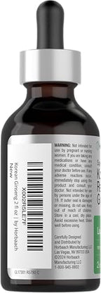 Horbäach Korean Red Ginseng | 2 fl oz Liquid Extract | Panax Ginseng | Vegetarian, Non-GMO, Gluten Free Supplement