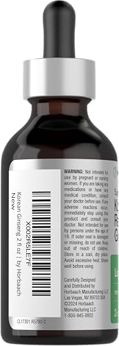 Horbäach Korean Red Ginseng | 2 fl oz Liquid Extract | Panax Ginseng | Vegetarian, Non-GMO, Gluten Free Supplement