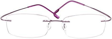 Memory Titanium Stainless Steel Rimless Flexible Reading Glasses