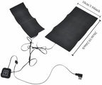 USB Electric Heating Pad Set 5V 2A Adjustable Temperature Fiber Heating Pad with LED Indicators for Cold Weather Outdoor Use(Black)