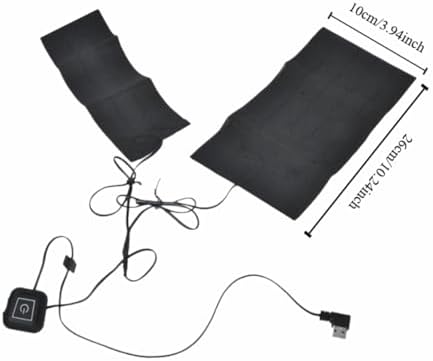 USB Electric Heating Pad Set 5V 2A Adjustable Temperature Fiber Heating Pad with LED Indicators for Cold Weather Outdoor Use(Black)