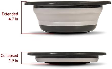 Glad Large Mixing Bowl Collapsible - 5.5L | Foldable Plastic & Rubber Container with Handles for Baking | Dishwasher Safe Kitchen Supplies and RV Essentials