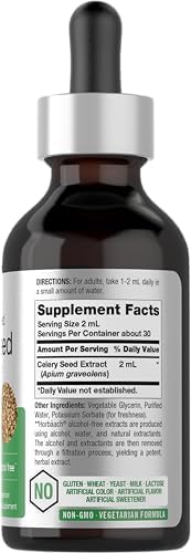 Horbaach Celery Seed Liquid Extract | 2 fl oz | Alcohol Free Tincture | Apium Graveolens | Vegetarian, Non GMO & Gluten Free Supplement