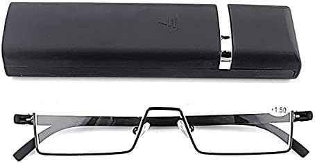 Half Frame Reading Glasses - Half Rim Computer Readers with Glasses Case for Men (2 PCS in Pouch) 1.00