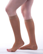 Allegro 20-30mmHg Essential 19 Sheer Support Open Toe Compression Sock - Unisex, Open Toe, Knee High Support Stockings