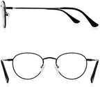 Small Metal Round Reading Glasses for Women Men Classic Vintage Retro Shades Blue Light Blocking Computer Readers