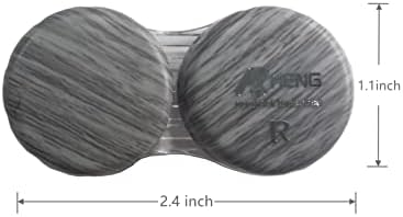 MUDOR 6 Pack Wood Grain Contact Lens Case, Contact Lens Box Holder Container Soak Storage Kit, Mini Contact Lens Travel Case with Leak-Proof Packaging,Silver Gray