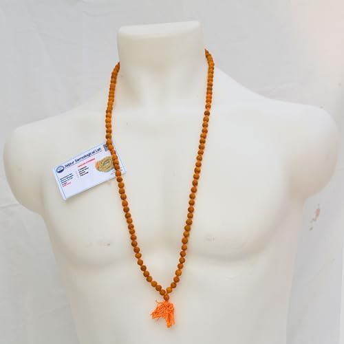 Haldi Turmeric Japa Mala 108+1 Beads – Natural Turmeric Prayer Rosary for Meditation, Mantra Chanting, Yoga & Spiritual Practice | Hindu Pooja Mala for Peace, Energy & Devotional Prayer
