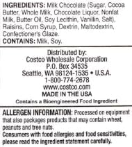 Raisins Milk Chocolate- Kirkland Signatur'e, 3.4 lb by tc