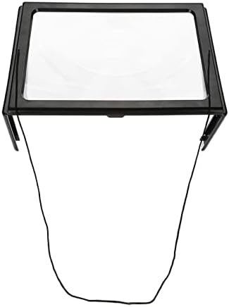 Foldable Ultrathin A4 Full Page Magnifying Glass, 3X Magnifier Reading Magnifier with 4 LED Lights, Convenient and Portable for Reading