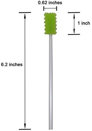 Treated Oral Swabs with Dentifrice- Flavored Dental Swabs Individually Wrapped Fruit Green Tooth Shape for Oral Cavity Cleaning Sponge Swab, Box of 100 Counts