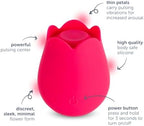 plusOne Rose Toy Vibrator for Women, Nipple and Clitoral Stimulator, Body-Safe Silicone, Waterproof, USB Rechargeable with 10 Pulsing Settings Sex Toy, Red