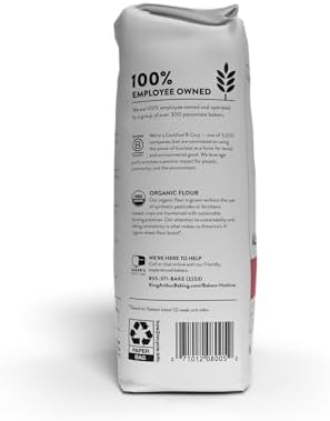 King Arthur 100% Organic All-Purpose Flour, Unbleached, 2 lb (Pack of 1) - Non-GMO Project Verified, No Preservatives