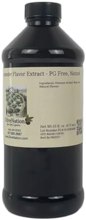OliveNation Premium Lavender Extract from Natural Flavors, Light Floral Flavoring for Baked Goods, Beverages, Sauces, Non-GMO, Kosher, Vegan -16 oz