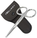 Rounded Stainless Steel Small Facial Hair Scissors, 3.7 Inches - Rounded Tip Scissors for Nose Hair, Mustache, Beard, Eyebrows, Eyelashes & Baby Nails