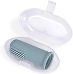 Baby Finger Toothbrush with Case, Food Grade Silicone, BPA Free, 2-Pack (Sage+Ether)