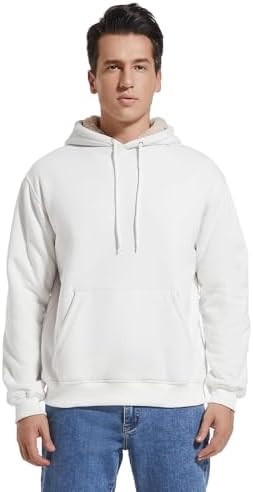 Gesean Men's Cotton Fleece Pullover Hoodie Long Sleeve Hooded Sweatshirt with Kangaroo Pocket