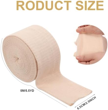 Tubular Support Bandage 2.5’’ x 5.5 yd Size B Elastic Stockinette Tubing Reusable Compression Support Bandages Roll Tube Sleeve for Arm Ankle