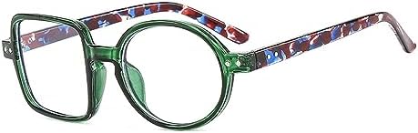 ICARA Personality Square Round Reading Glasses for Men Women,Computer Glasses Anti UV Readers