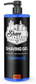 The Shave Factory - Shaving Gel | Non-Irritating | Precise shave on face and body | Shaving gel for men | Moisturizes the skin (Sapphire (1000ml - 33.81 Fl. Oz))