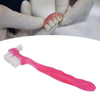 Denture Brush, Ergonomic Portable Soft Hair False Teeth Brush Double Sided Professional for Home Travel