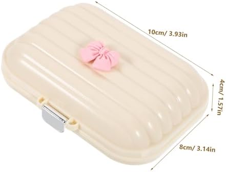 TIDTALEO Portable Multi-Grid Medicine Organizer Large Size with Bowknot, Compact Travel Pill Case and Vitamin Storage Box for Women, Convenient Portable Medicine and Jewelry Storage