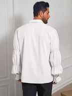 Runcati Mens Pirate Shirt Ruffle Victorian Renaissance Vampire Poet Puffy Shirts Gothic Steampunk Medieval Costume