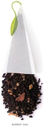 Tea Forte Bombay Chai Premium Caffeinated Black Tea Blend Event Box, Bulk Pack 40 Count, 10 per tray Individually Wrapped Handcrafted Pyramid Infusers