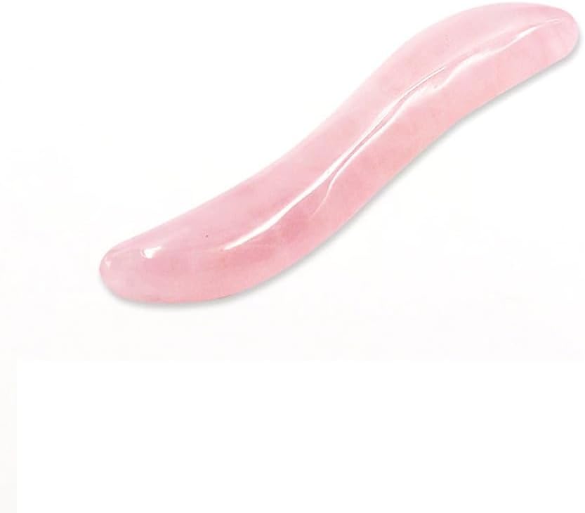 Massage Stones Guasha Roller Pink Jade Gemstone Meditation Healing Stick Stone Gua Sha Board for Facial Spa Massage