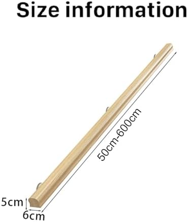 Wood Handrails for Indoor Stairs, Safety Non-Slip Stair Railing, 50-600cm Professional Pine Handrails Support Rod Complete Kit, for Bars Lofts Kindergarten Guardrail Corridor, 80cm/2.62ft