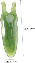 1Pc Green Natural Resin Nose Massager Two-Pronged Gua Sha Tool for Facial Care and Relaxation